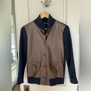 Lauren Ralph Lauren Faux Leather and Sweater Jacket, Women’s Small Petite, EUC